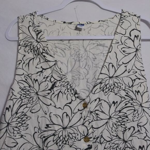 Old Navy Sleeveless Button-Front Linen-Blend Midi Shift Dress Size XXL - Picture 4 of 12